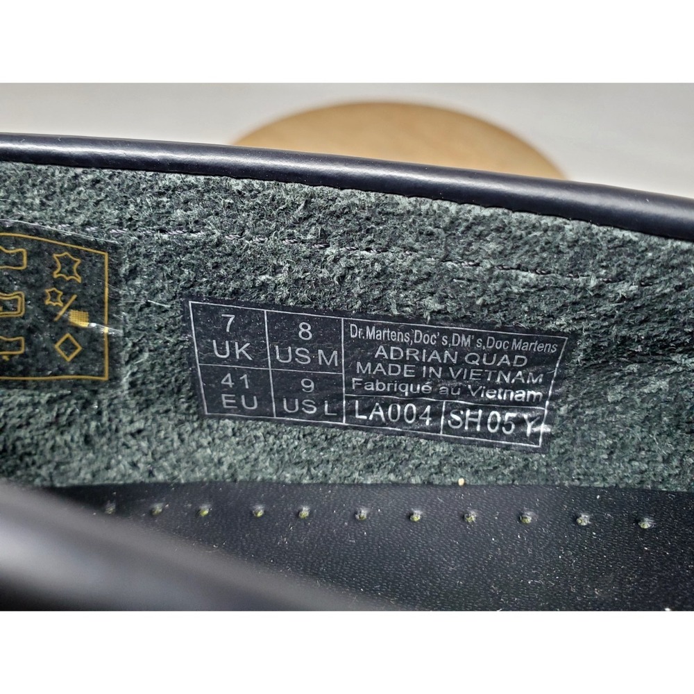 Dr. Martens Black Leather Platform Tassel Loafers with Yellow Stitch - Picture 13 of 14